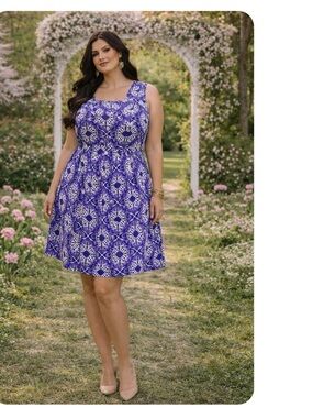 Blair Purple Floral Midi Dress